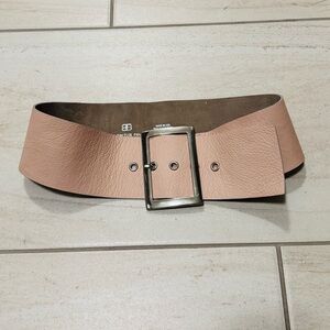 B-Low the Belt Blush wide Leather Belt with Silver Buckle size small